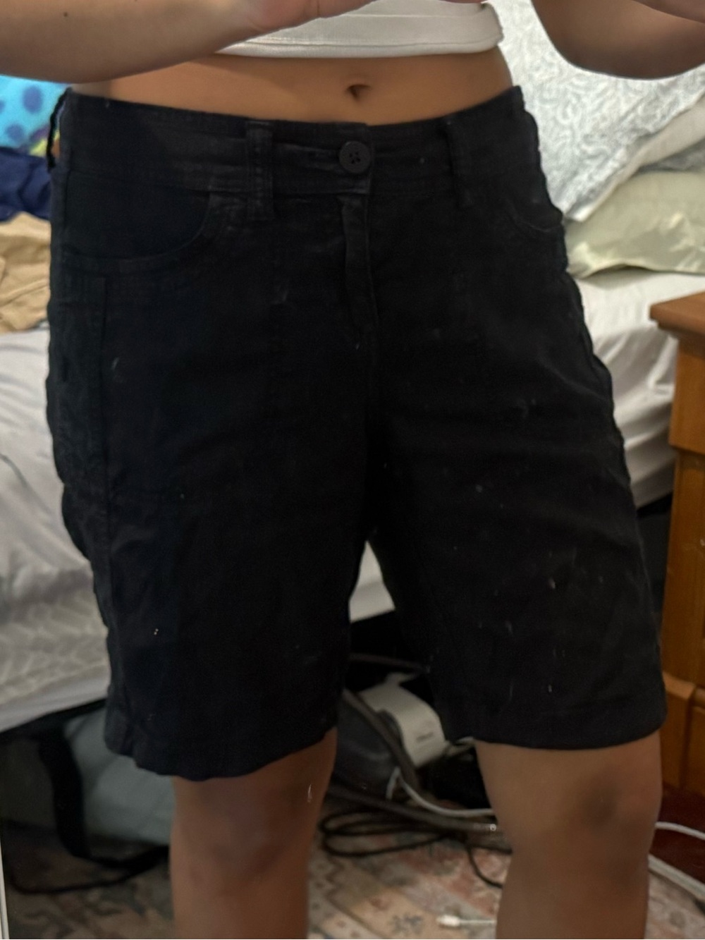 Black Women's Casual Mid-Length Shorts